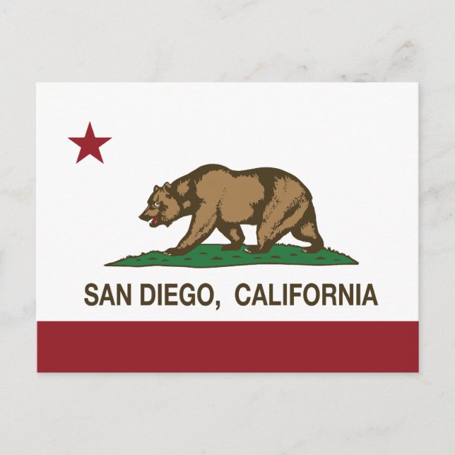 Postal Bandera de San Diego California (Anverso)