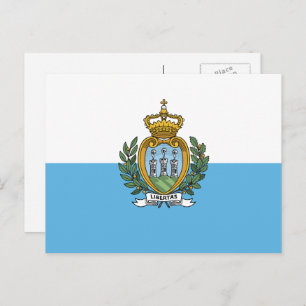 Postal Bandera de San Marino, pabellón de San Marino