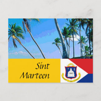 Postal Bandera de San Martín y palmeras