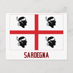 Postal Bandera de Sardegna con nombre