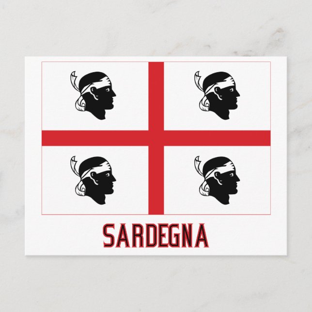Postal Bandera de Sardegna con nombre (Anverso)