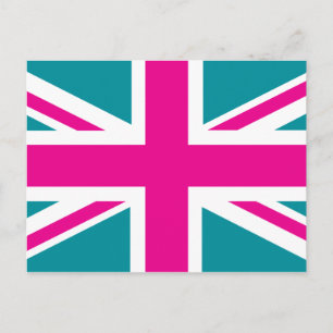 Postal Bandera de Shock Pink Union Jack British(UK)