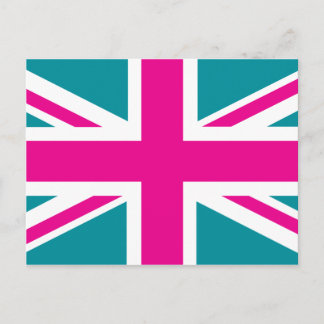 Postal Bandera de Shock Pink Union Jack British(UK)