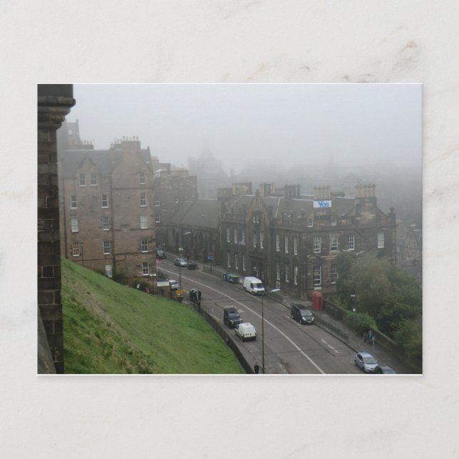 Postal Bandera de Sí por la Independencia Escocesa en Edi (Anverso)