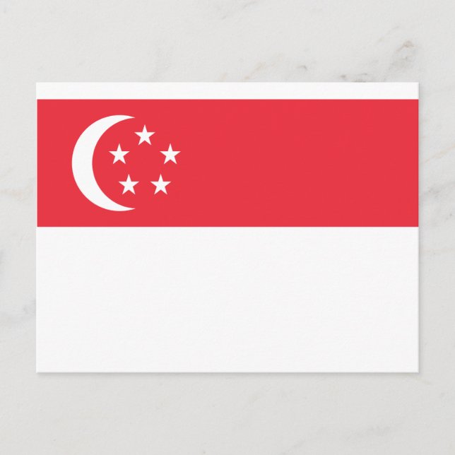 Postal Bandera de Singapur - 新 加 国 坡 - Bendera Singapur (Anverso)