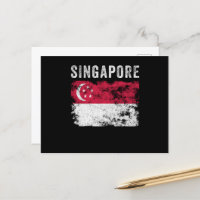 Bandera de Singapur añeja bandera de Singapur