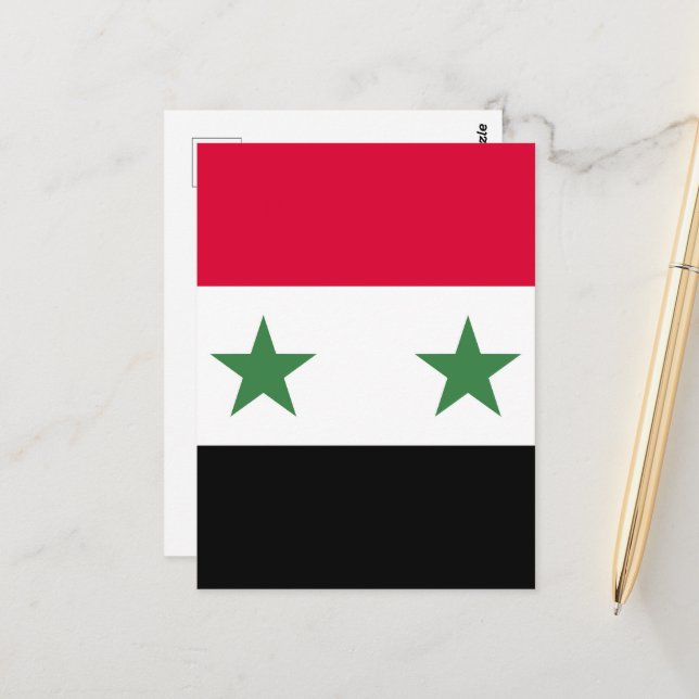 Postal Bandera de Siria (Anverso/Reverso In Situ)