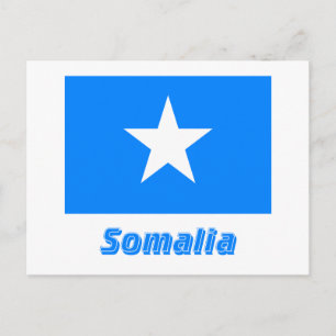 Postal Bandera de Somalia con nombre
