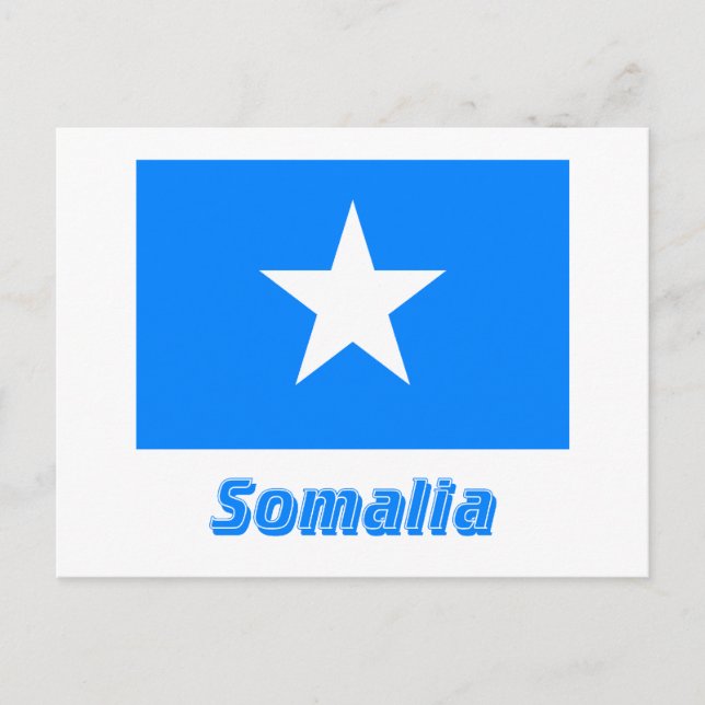 Postal Bandera de Somalia con nombre (Anverso)