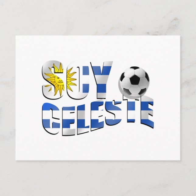 Postal Bandera de Soy Celeste Uruguay logo de la pelota d (Anverso)