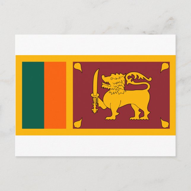 Postal Bandera de Sri Lanka (ශ් ‍ රී ලං වේ ජා htsni htsni (Anverso)