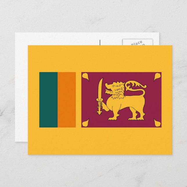 Postal Bandera de Sri Lanka, Bandera de Sri Lanka (Anverso / Reverso)