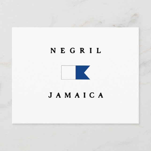 Postal Bandera de submarinismo Negril Jamaica Alpha (Anverso)