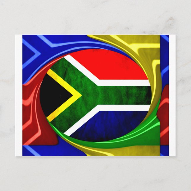 Postal Bandera de Sudáfrica: Dinámico Swirl Motif (Anverso)
