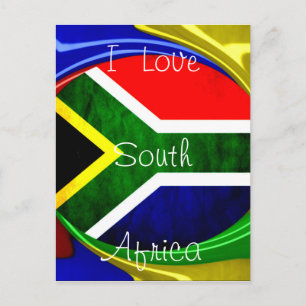 Postal Bandera de Sudáfrica: Dinámico Swirl Motif