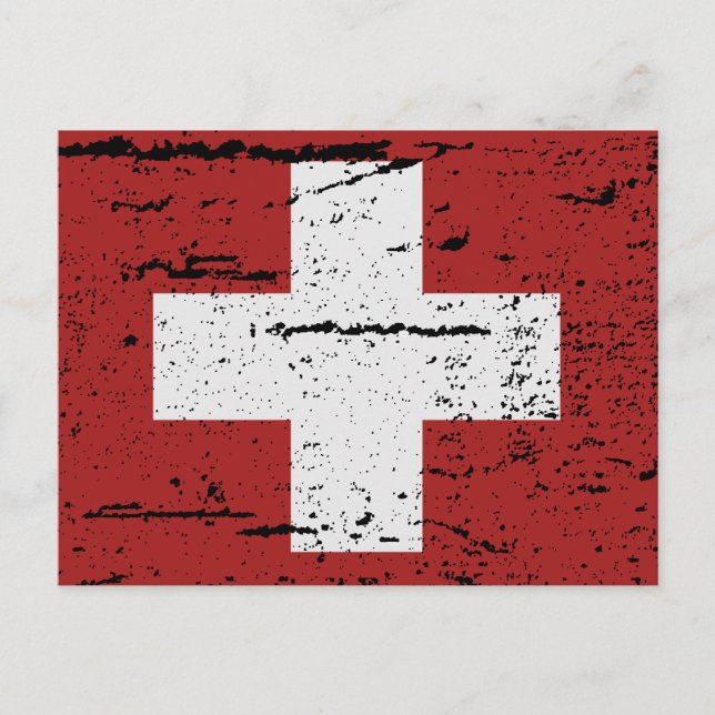 POSTAL BANDERA DE SUIZA (Anverso)
