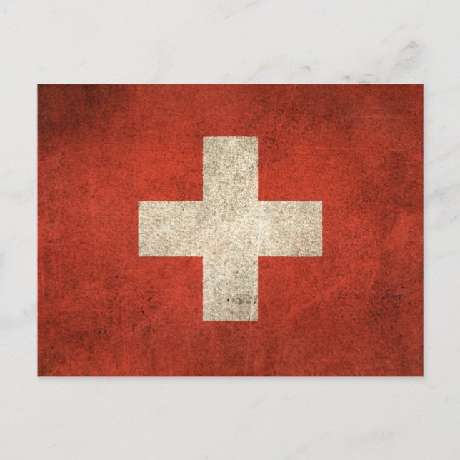 Postal Bandera de Suiza con problemas de época (Anverso)