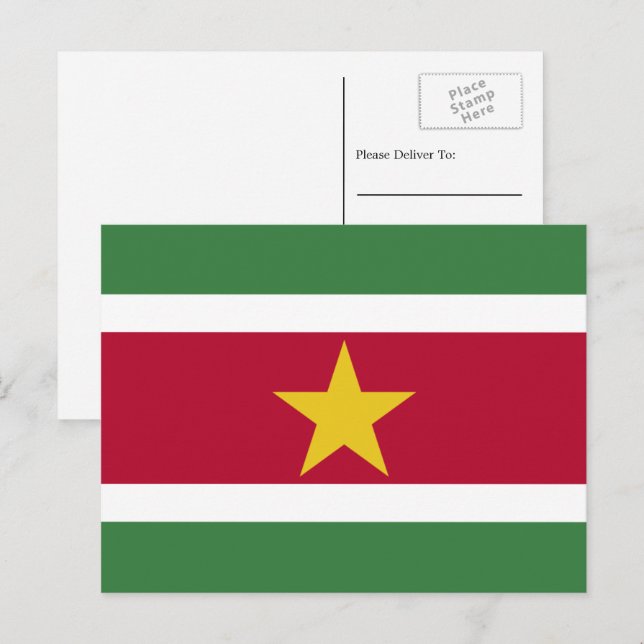 Postal Bandera de Surinam, bandera de Surinam (Anverso / Reverso)