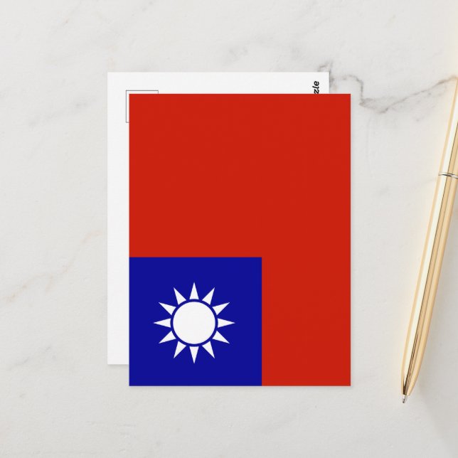 Postal Bandera de Taiwán (Anverso/Reverso In Situ)