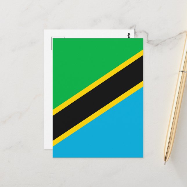 Postal Bandera de Tanzania (Anverso/Reverso In Situ)