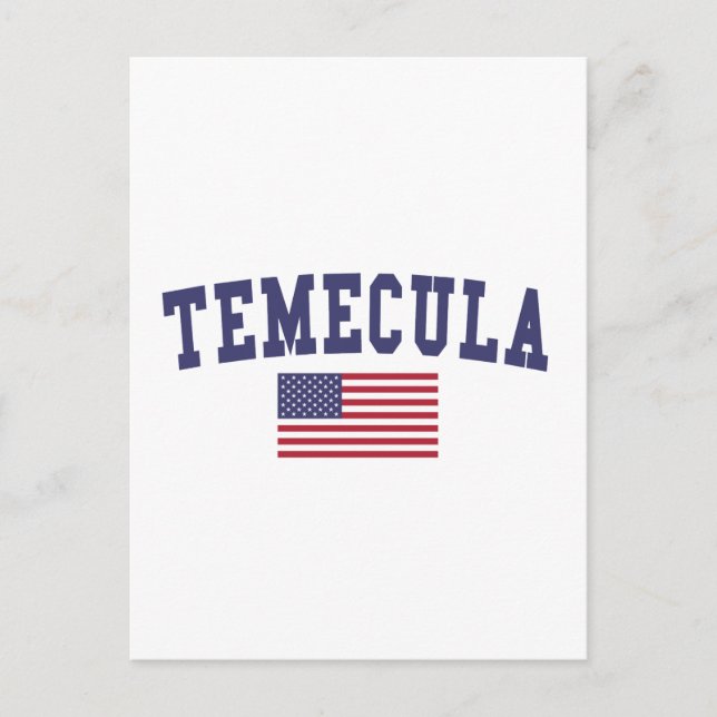 Postal Bandera de Temecula los E.E.U.U. (Anverso)