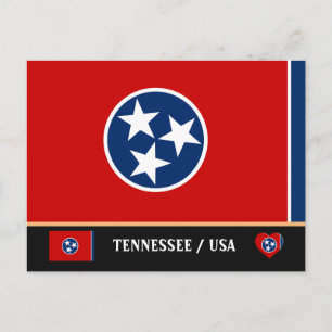 Postal Bandera de Tennessee y Tennessee Estado EE. UU./Am