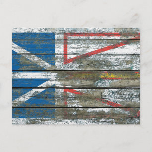 Postal Bandera de Terranova en efecto de tablas de madera