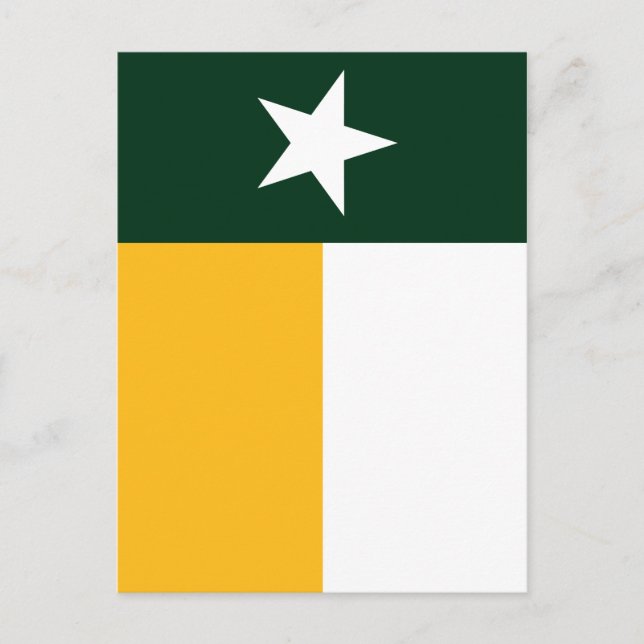 Postal Bandera de Texas verde y dorada (Anverso)