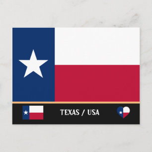 Postal Bandera de Texas y Texas Estados Unidos / América