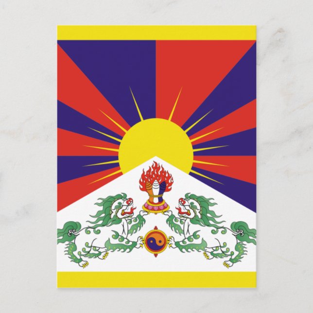 Postal bandera de tibet (Anverso)