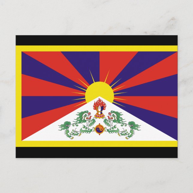 Postal bandera de tibet (Anverso)