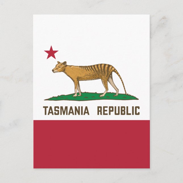 Postal Bandera de tilacino de la República de Tasmania Ti (Anverso)