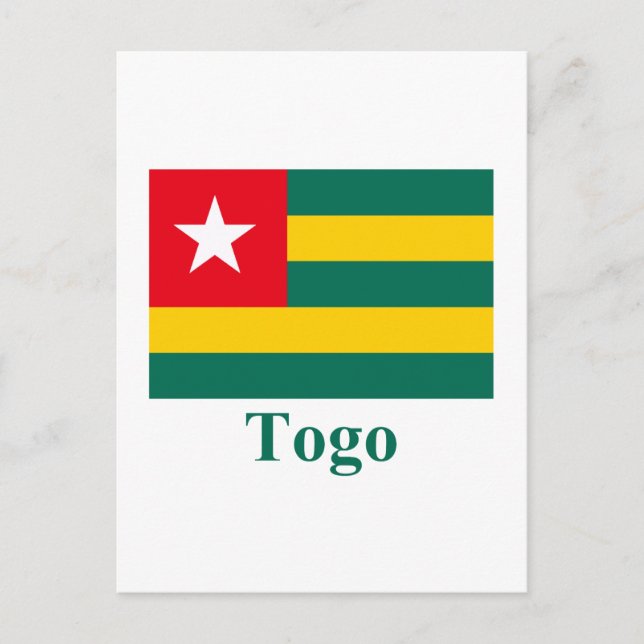 Postal Bandera de Togo con nombre (Anverso)