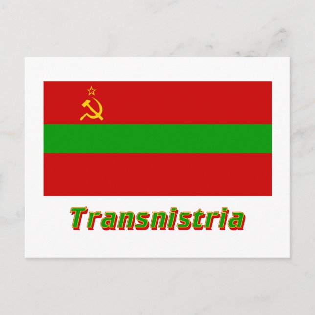 Postal Bandera de Transnistria con nombre (Anverso)