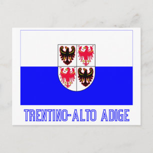 Postal Bandera de Trentino-Alto Adige con nombre