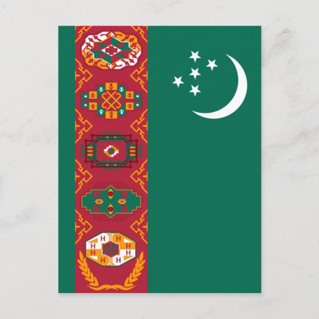 Postal bandera de turkmenistán (Anverso)