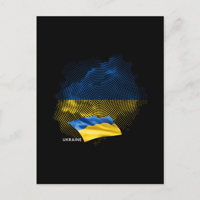 Postal bandera de Ucrania (Anverso)