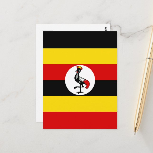 Postal Bandera de Uganda (Anverso/Reverso In Situ)