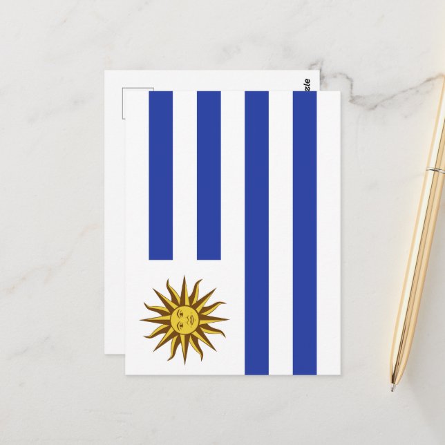 Postal Bandera de Uruguay (Anverso/Reverso In Situ)