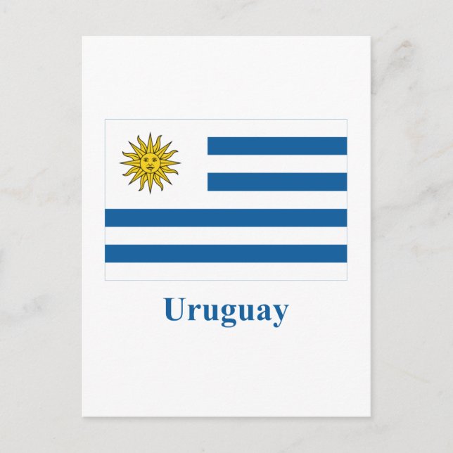 Postal Bandera de Uruguay con nombre (Anverso)