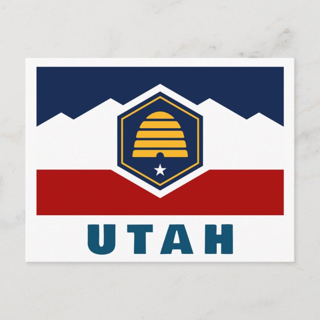 Postal Bandera de Utah (Bandera de colmena) (Anverso)