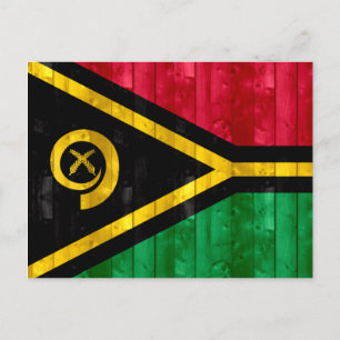 Postal Bandera de Vanuatu de madera