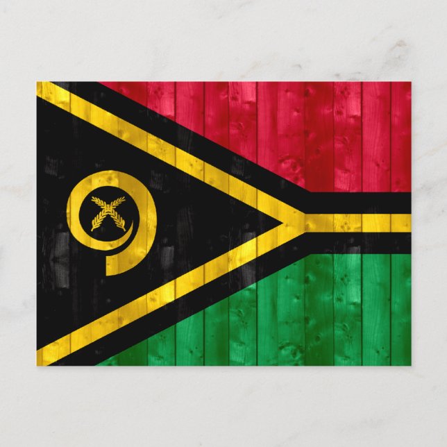 Postal Bandera de Vanuatu de madera (Anverso)