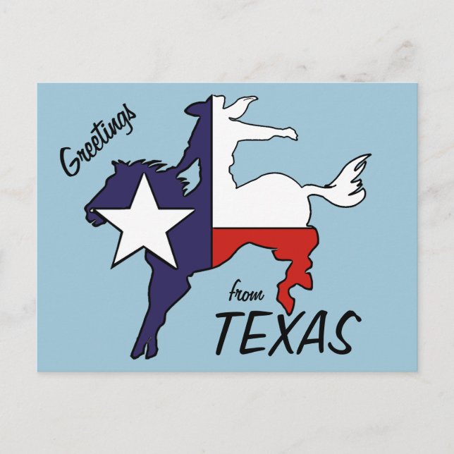 Postal Bandera de vaquero del esqueleto de Texas (Anverso)