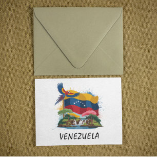 Postal Bandera de Venezuela colorida América del Sur
