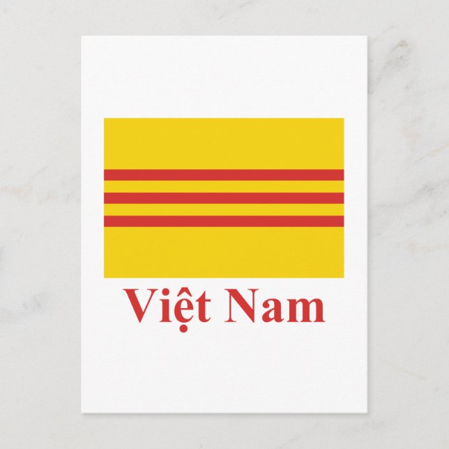 Postal Bandera de Vietnam del Sur con nombre en vietnamit (Anverso)
