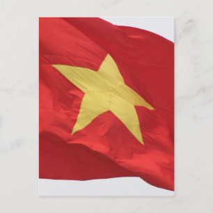 Postal bandera de vietnam rojo