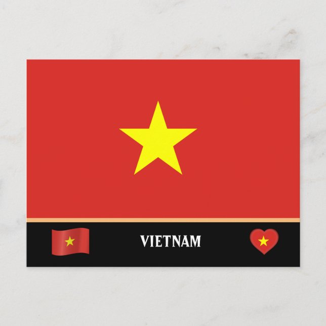 Postal Bandera de Vietnam y viaje por el país / Vietnam (Anverso)