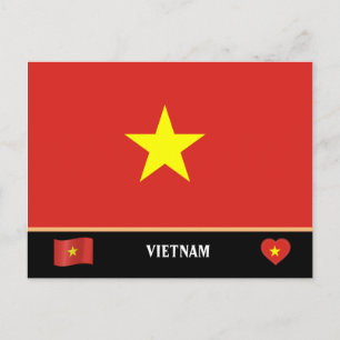 Postal Bandera de Vietnam y viajes por Vietnam