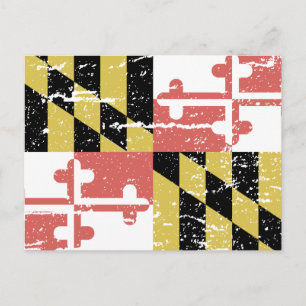 Postal Bandera de Vintage MARYLAND